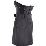 Women's Leather Bandeau Mini Dress Black: BOOBTUBE DRESS