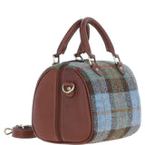 Ashwood Leather & Harris Tweed® Cloth Medium Barrel Bag Tan/Mcload: TW-62-02-TM