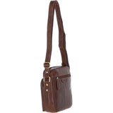 Mens Elegant Ashwood Leather Messenger Bag Chestnut Tan: T-79