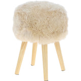 New Zealand Sheepskin Stool Lenen: SHORT SHEEPSKIN STOOL