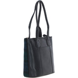 Ashwood Leather & Harris Tweed® Cloth Genuine Leather Shoulder Bag Black/Watch: TW-23-03-BW