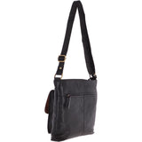 Ashwood Womens Vintage Medium Leather Shoulder Bag Black: G23