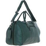 Real Leather Sports Holdall Bag with Shoulder Strap Green: PP-01-8