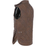 Mens Diamond Quilted Leather Gilet Brown 27 : M-15 vest