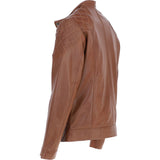 Ashwood Men's Leather Biker Jacket Tan: 8055