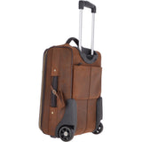 Airline Friendly Cabin Size Leather Trolley Brown: 79014