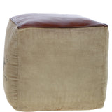 Ashwood Leather Polo Stool Brown: KI-038