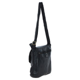 Tablet Friendly Medium Vintage Leather Bag Black: D-91