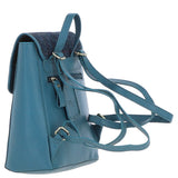 Ashwood Leather & Harris Tweed® Cloth Compact Backpack Teal/Navy: TW-65-16-TN