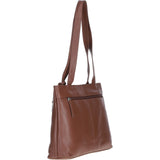Classic Leather Zipped Shoulder Bag Cognac: Derry