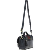 Ashwood Leather & Harris Tweed® Cloth Small Satchel Bag with Twist Lock Black/Green/Red: TW-33-07-BR