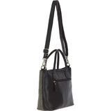 Versatile Ashwood Leather & Harris Tweed® Cloth Shoulder Bag Brown/Green: TW-22-09-BG