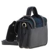Ashwood Leather & Harris Tweed® Cloth Micro Satchel Bag with Twist Lock Black/Watch:TW-36-03-BW