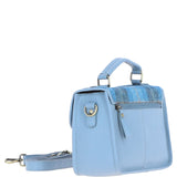 Ashwood Leather & Harris Tweed® Cloth Satchel Bag Baby-blue/Blue: TW-68-19-BB