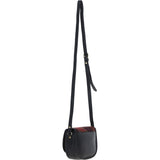 Ashwood Leather & Harris Tweed® Cloth Saddle Crossbody Bag with Twist Lock Black/Green/Red: TW-30-07-BR
