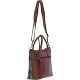 Versatile Ashwood Leather & Harris Tweed® Cloth Shoulder Bag Tan/Mcload: TW-22-02-TM