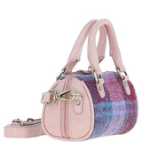 Ashwood Leather & Harris Tweed® Cloth X-Small Barrel Bag Baby-Pink/Pink: TW-60-15-BP