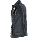 Premium Men's Black Leather Utility Vest with Multiple Pockets: friends