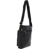 Michigan Leather Body Bag Black: M-56