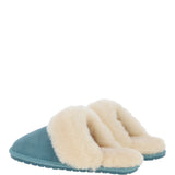 Women's Classic  Suede Sheepskin Slippers Powder Blue: FEN-LADIES SLIPPERS