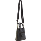 Ashwood Leather & Harris Tweed® Cloth Handbag with Removable Crossbody Strap Brown/Green: TW-21-09-BG
