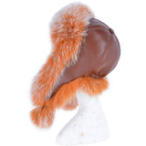 Toscana Pom Pom Sheepskin Trapper Hat Tan: 103 F
