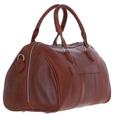 Luxury Leather Duffle Bag with Detachable Strap Tan: pl-47
