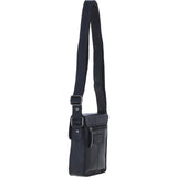Ashwood Leather Men's Buckle Crossbody Bag Black: S-60