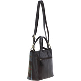 Versatile Ashwood Leather & Harris Tweed® Cloth Shoulder Bag Brown/Mcload: TW-22-01-BM