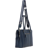 Ashwood 3 Section Large Leather Handbag Navy: X-39