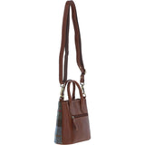 Ashwood Leather & Harris Tweed® Cloth Handbag with Removable Crossbody Strap Tan/Mcload: TW-21-02-TM