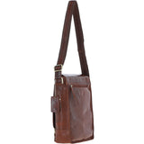 Classic A4 Leather Flap-Over Messenger Bag Chestnut: Q-43