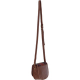 Ashwood Leather & Harris Tweed® Cloth Saddle Crossbody Bag with Twist Lock Tan/Green/Red: TW-30-08-TR