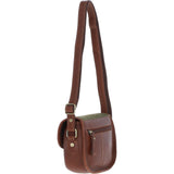 Ashwood Leather & Tweed Saddle Bag Tan/Green Check: TW-26-010-TGNH