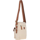Fenland Canvas & Leather Crossbody Bag Tan/cream: FEN-752