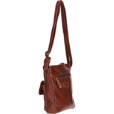 Compact Leather Messenger Bag with Front Buckle Pocket Bridge: TL-005