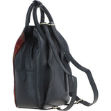 Ashwood Leather & Harris Tweed® Cloth Multi-Pocket Backpack Black/Green/Red: TW-66-07-BR
