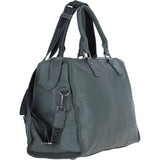 Brampton London Leather Weekender Bag Grey: 64807