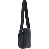 Real Leather Compact Crossbody Bag Black: SICILY