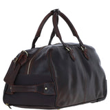 Luxurious Leather Wheeled Duffle Bag Brown: pl-50