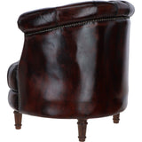 Luxury Ashwood Leather Chesterfield Single Chair Chestnut: LF-183