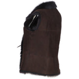 Toscana Suede Leather Gilet Brn/Brn: KB-42