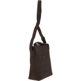 Tablet Friendly Medium Vintage Leather Messenger Bag Brown: Monti