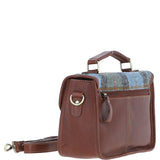 Ashwood Leather & Harris Tweed® Cloth Satchel Bag Tan/Mcload: TW-68-02-TM