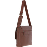 Gabicci Leather Messenger Bag with Crossbody Strap Tan: GB-64957