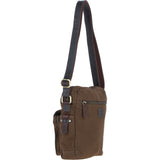 Fenland Canvas & Leather Crossbody Bag Brandy/green: FEN-752