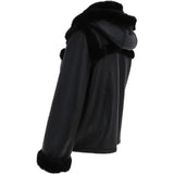 Shearling Jacket With Hood Black: KB-884
