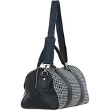 Ashwood Leather & Harris Tweed® Cloth Doctor Holdall Black/White: TW-46-12-BW