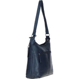 Chic Leather Shoulder Bag & Secure Zip Closure Navy: Antrim