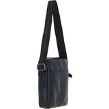 Real Leather Messenger Bag Black: LISBON